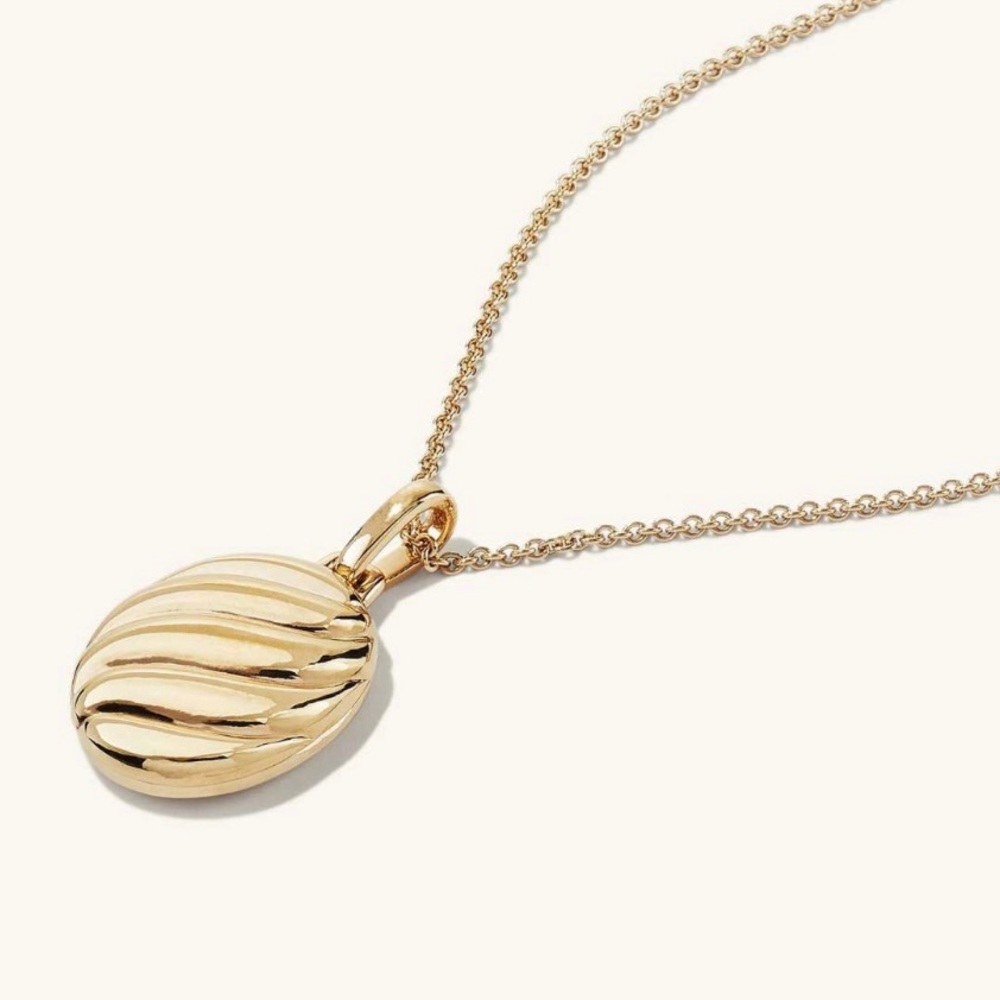 Mejuri Croissant Oval Locket Necklace